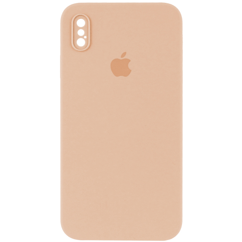 Silicone Case Square Full Camera Protective (AA) для iPhone XS (5.8") (Pink sand)-0